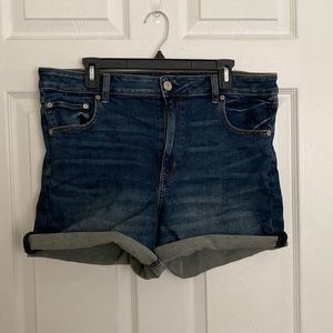 American Eagle high rise midi jean short